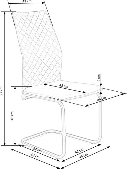 Kitchen Chair K444 | size: Width: 44cm, Height: 97cm, Depth: 54cm | color: Green | image: 8 | variant: 1003291