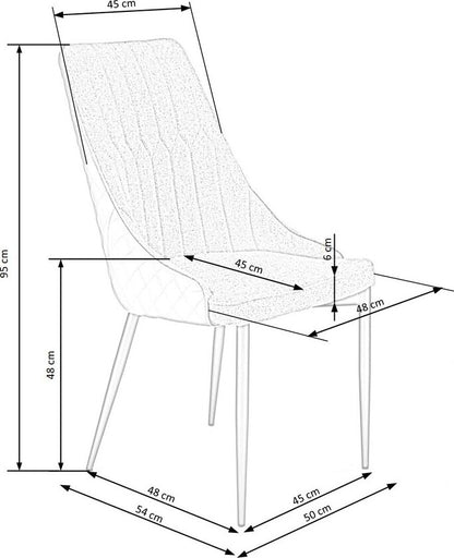 Kitchen Chair K448 | size: Width: 50cm, Height: 95cm, Depth: 54cm | color: Blue | image: 6 | variant: 1011957