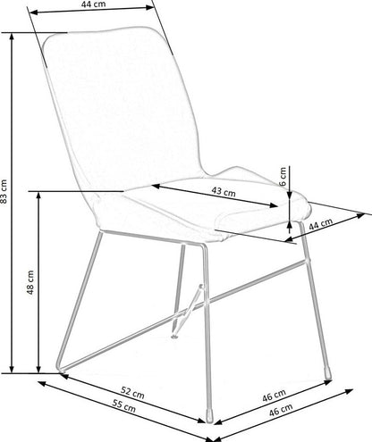 Kitchen Chair K454 | size: Width: 46cm, Height: 83cm, Depth: 55cm | color: Green | image: 8 | variant: 1003316
