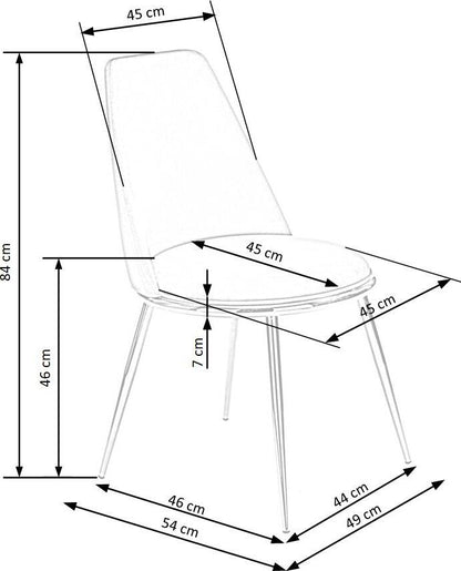 Kitchen Chair K460 | size: Width: 49cm, Height: 84cm, Depth: 54cm | color: Black | image: 1 | variant: 1003328