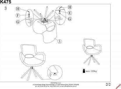 Kitchen Chair K475 | size: Width: 59cm, Height: 81cm, Depth: 58cm | color: Beige | image: 9 | variant: 1003336