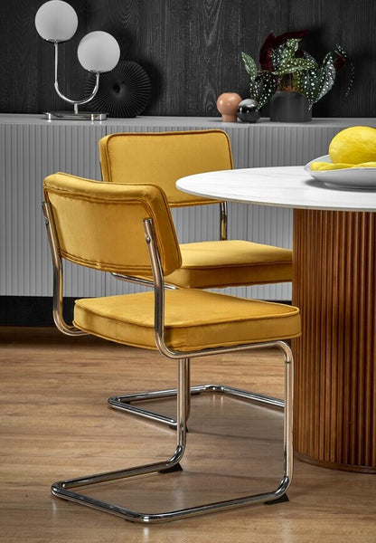 Kitchen Chair K510 | size: Width: 49cm, Height: 85cm, Depth: 55cm | color: Yellow | image: 2 | variant: 1003402