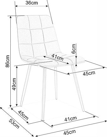Kitchen Chair Medina | size: Width: 47cm, Height: 87cm, Depth: 41cm | color: Black | image: 4 | variant: 1003681