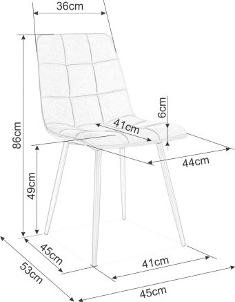 Kitchen Chair Medina | size: Width: 47cm, Height: 87cm, Depth: 41cm | color: Gray | image: 4 | variant: 1003669