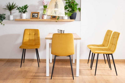 Kitchen Chair Medina | size: Width: 47cm, Height: 87cm, Depth: 41cm | color: Yellow | image: 3 | variant: 1003671