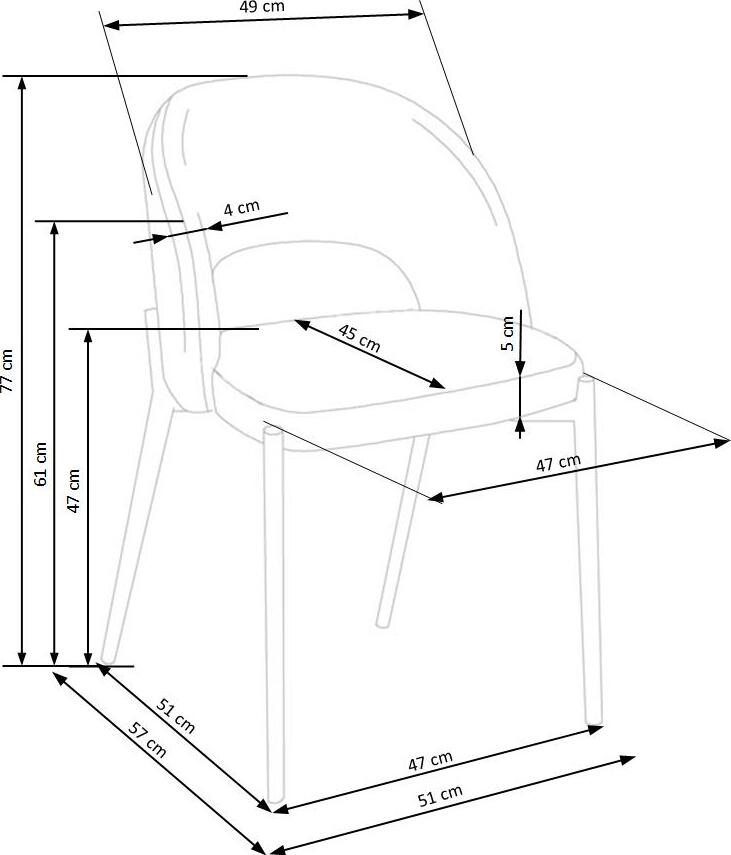 Kitchen Chair Podgorica | size: Width: 51cm, Height: 77cm, Depth: 57cm | color: Gray | image: 8 | variant: 1002277