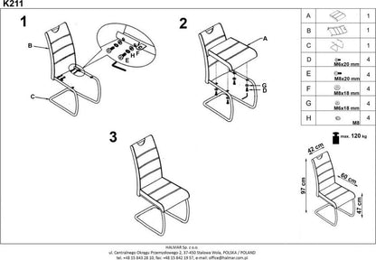 Kitchen Chair Riga | size: Width: 42cm, Height: 97cm, Depth: 60cm | color: Beige | image: 5 | variant: 1002179