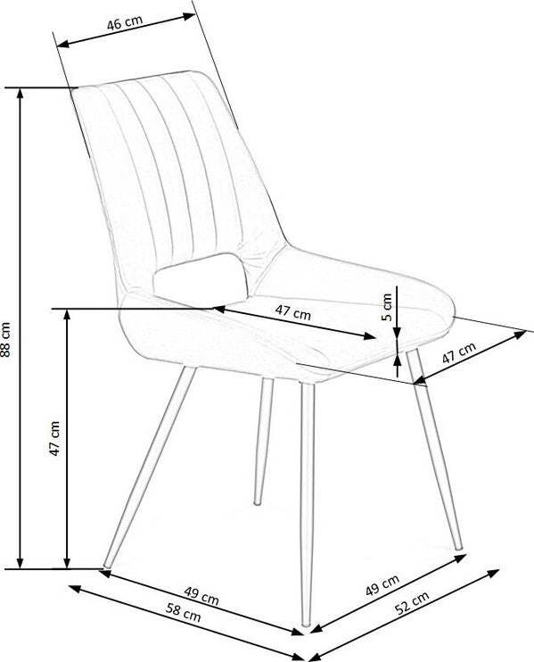 Kitchen Chair San Marino | size: Width: 52cm, Height: 88cm, Depth: 58cm | color: Gray | image: 8 | variant: 1002319