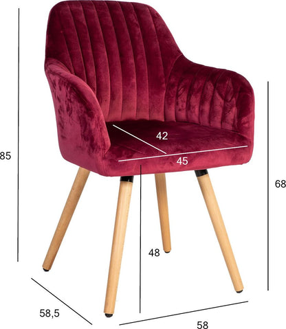 Kitchen Chair Sevenoaks | size: Width: 58cm, Height: 85cm, Depth: 58.5cm | color: Red | image: 2 | variant: 1000760