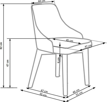 Kitchen Chair St Etienne | size: Width: 51cm, Height: 82cm, Depth: 55cm | color: Gray | image: 2 | variant: 1002591