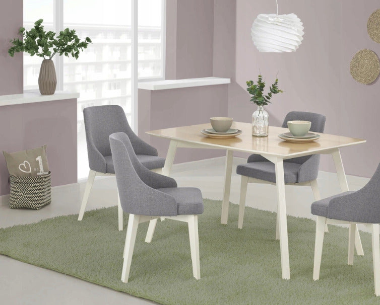 Kitchen Chair St Etienne | size: Width: 51cm, Height: 82cm, Depth: 55cm | color: White/Grey | image: 2 | variant: 1002590