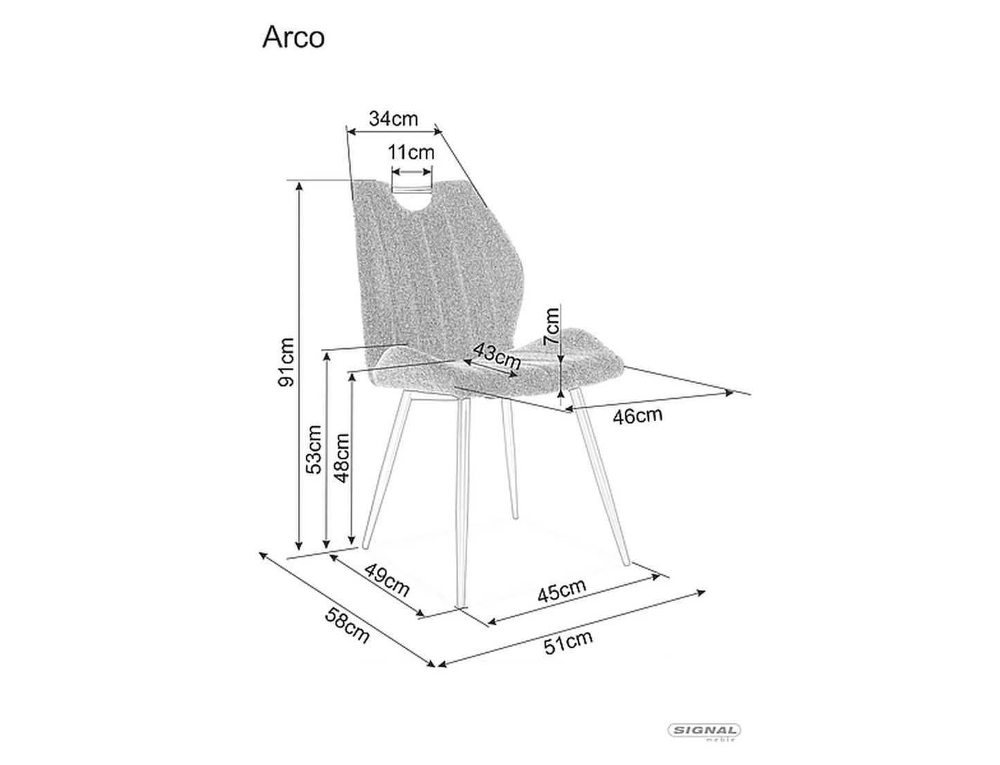 Kitchen Chair Taipei | size: Width: 51cm, Height: 91cm, Depth: 43cm | color: Gray | image: 2 | variant: 1003978