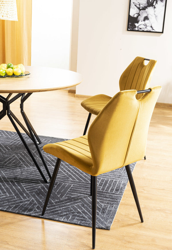 Kitchen Chair Taipei | size: Width: 51cm, Height: 91cm, Depth: 46cm | color: Yellow | image: 3 | variant: 1003535