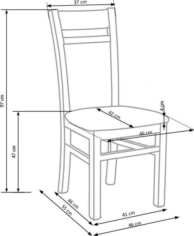 Kitchen Chair Tallinn | size: Width: 46cm, Height: 97cm, Depth: 55cm | color: White/Grey | image: 2 | variant: 1002137