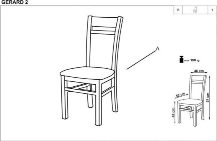 Kitchen Chair Tallinn | size: Width: 46cm, Height: 97cm, Depth: 55cm | color: White/Grey | image: 3 | variant: 1002137