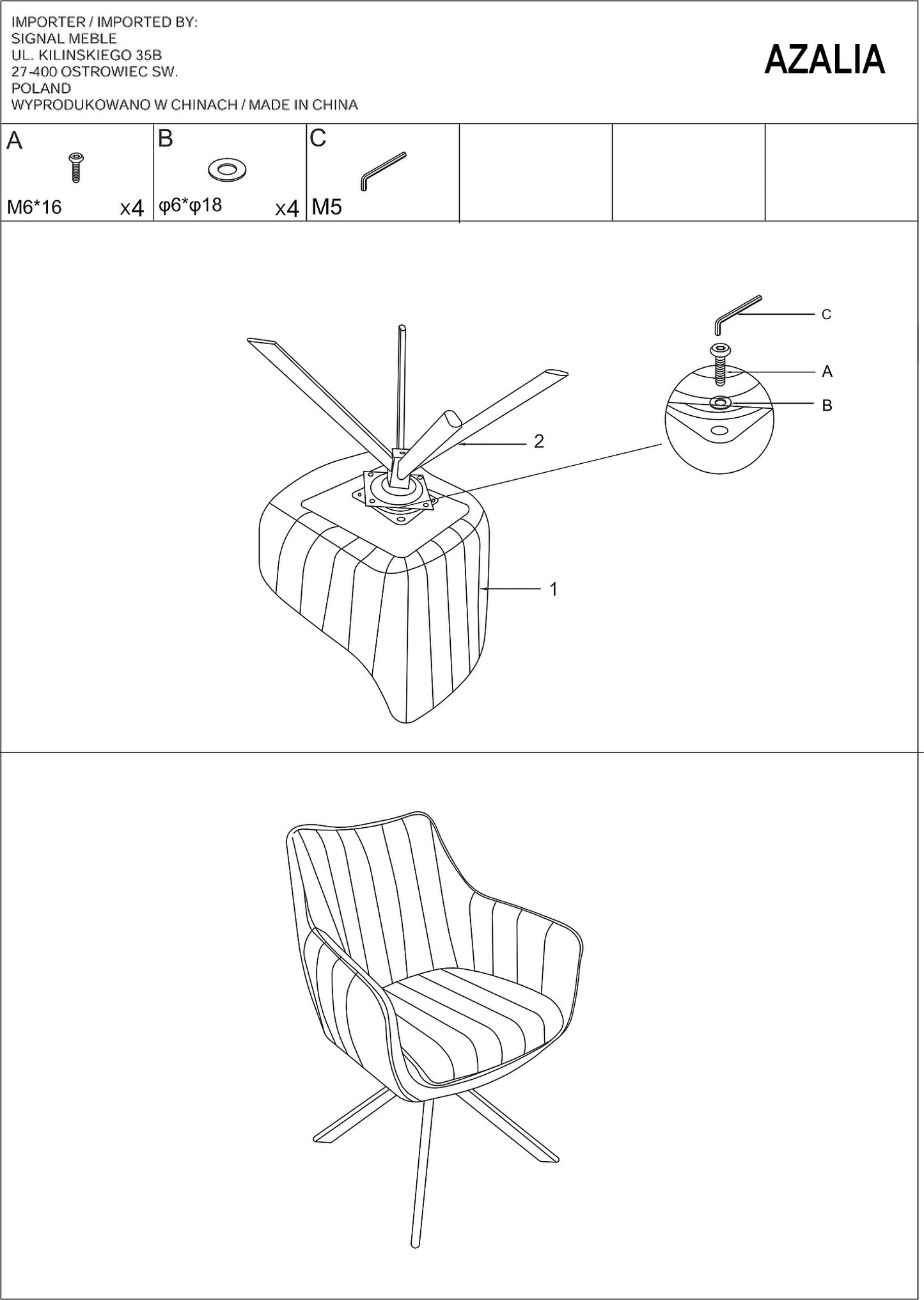 Kitchen Chair Tel Aviv | size: Width: 61cm, Height: 86cm, Depth: 44cm | color: Gray | image: 6 | variant: 1003547