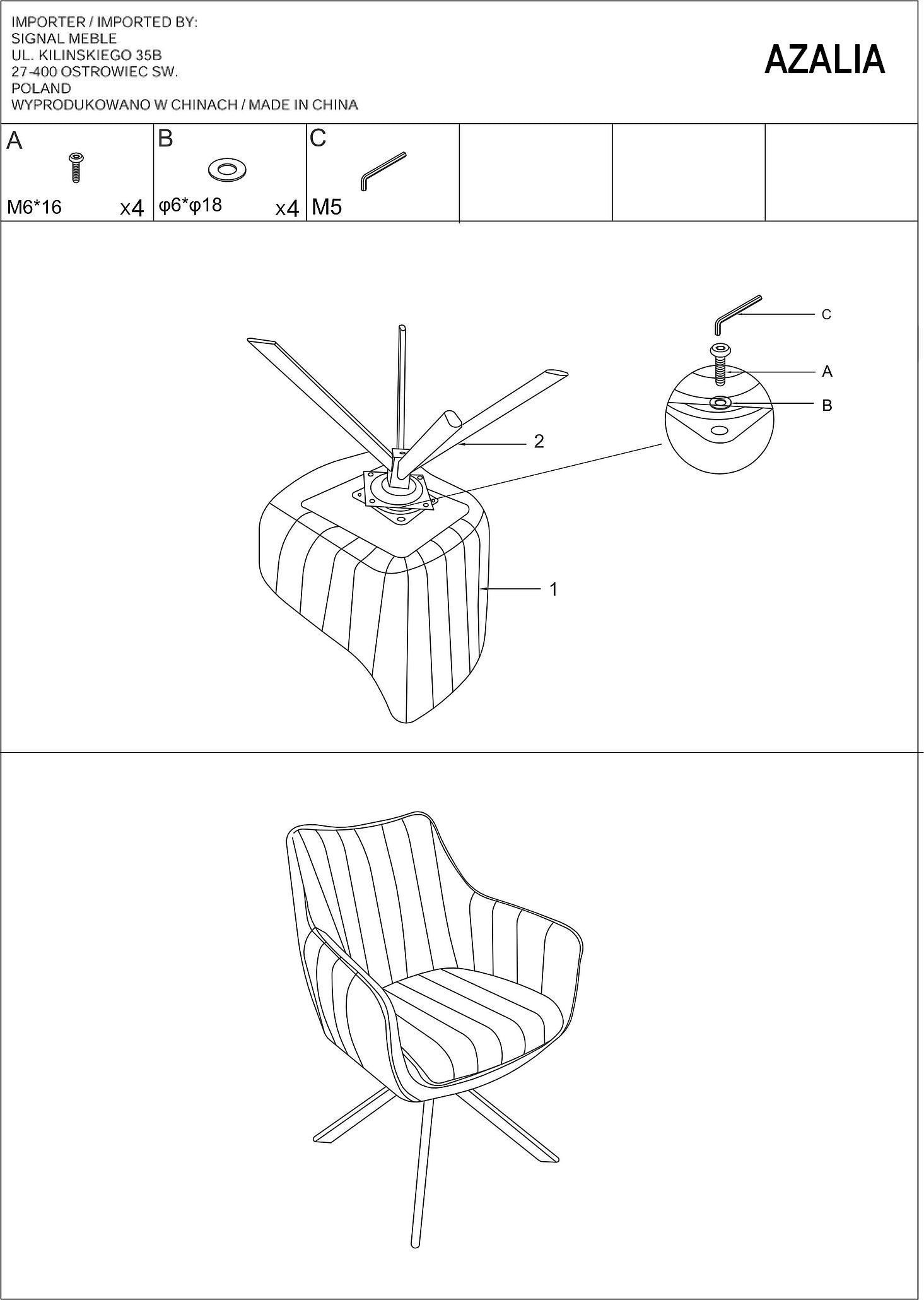 Kitchen Chair Tel Aviv | size: Width: 61cm, Height: 86cm, Depth: 44cm | color: Gray | image: 6 | variant: 1003547