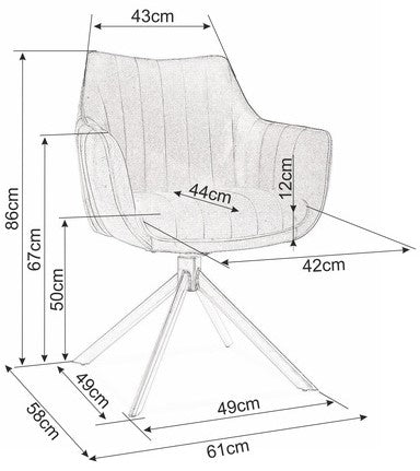 Kitchen Chair Tel Aviv | size: Width: 61cm, Height: 86cm, Depth: 44cm | color: Green | image: 4 | variant: 1003548