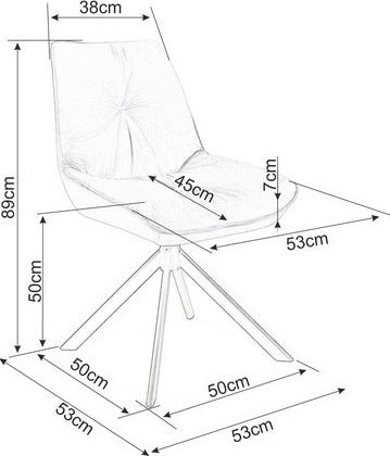 Kitchen Chair Tokyo | size: Width: 53cm, Height: 89cm, Depth: 45cm | color: Gray | image: 5 | variant: 1003555