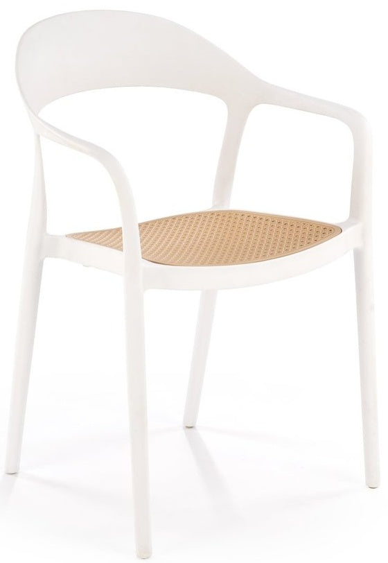 Kitchen Chair Tours | size: Width: 57cm, Height: 80cm, Depth: 52cm | color: White/Beige | image: 0 | variant: 1002635