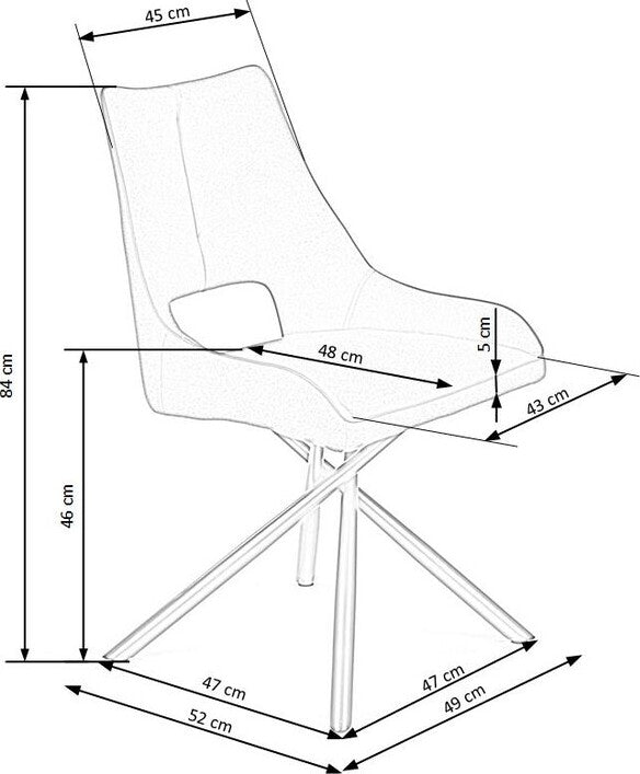 Kitchen Chair West Colchester | size: Width: 49cm, Height: 84cm, Depth: 52cm | color: Gray | image: 8 | variant: 1007082