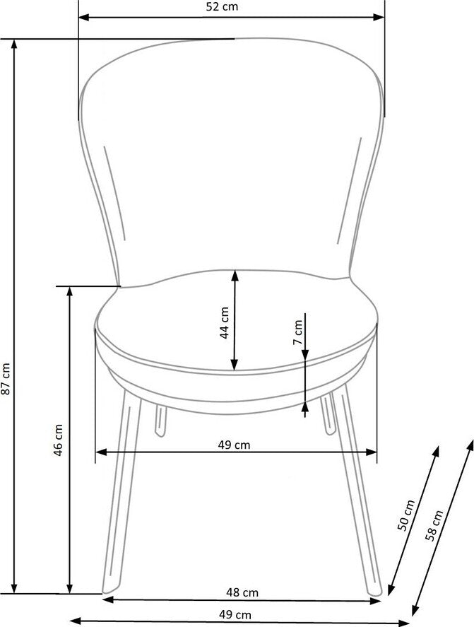 Kitchen Chair West Dundee | size: Width: 49cm, Height: 87cm, Depth: 54cm | color: Gray | image: 7 | variant: 1007095