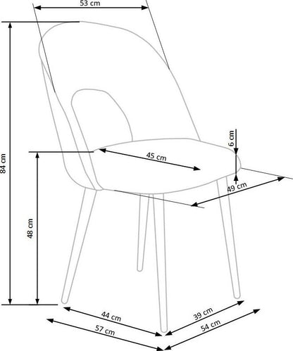 Kitchen Chair Zagreb | size: Width: 54cm, Height: 84cm, Depth: 57cm | color: Gray | image: 9 | variant: 1002291