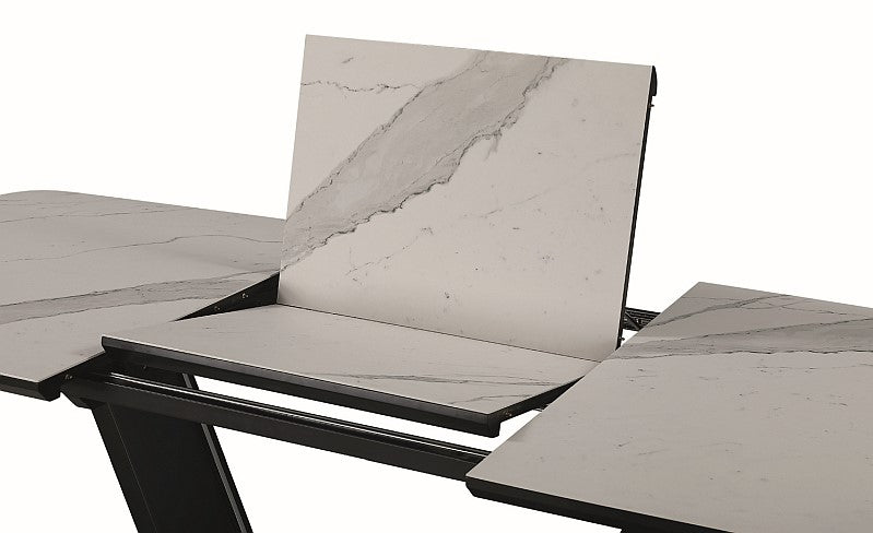Kitchen Table Armani | size: Length: 90cm, Width: 220cm, Height: 76cm | color: White/Marble/Black | image: 3 | variant: 1006592