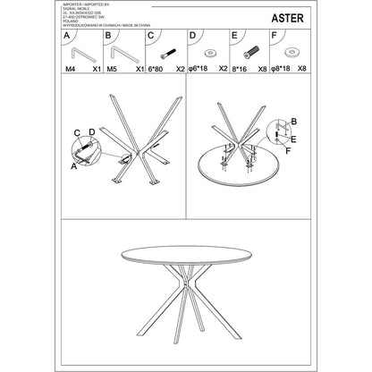 Kitchen Table Aster 1 | size: Length: 120cm, Width: 120cm, Height: 76cm, Diameter: 120cm | color: Oak | image: 6 | variant: 1006599