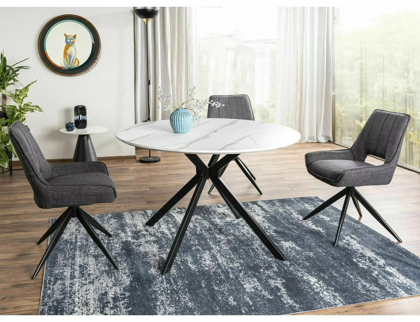 Kitchen Table Aster | size: Length: 100cm, Width: 100cm, Height: 76cm, Diameter: 100cm | color: White | image: 2 | variant: 1006595