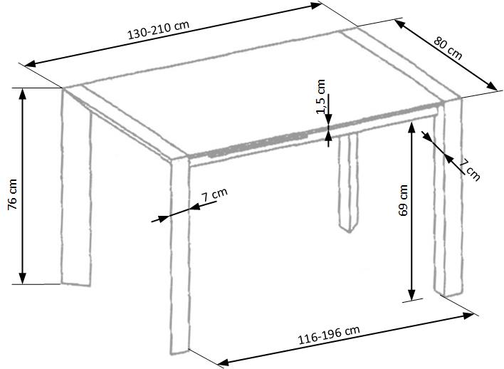 Kitchen Table Aylesbury | size: Length: 80cm, Width: 210cm, Height: 76cm | color: White | image: 10 | variant: 1006853