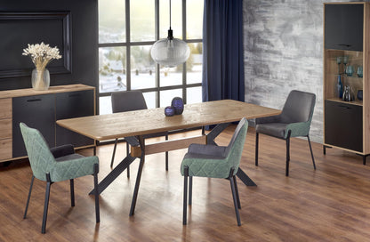 Kitchen Table Bacardi | size: Length: 90cm, Width: 220cm, Height: 76cm | color: Black/Oak | image: 3 | variant: 1012000