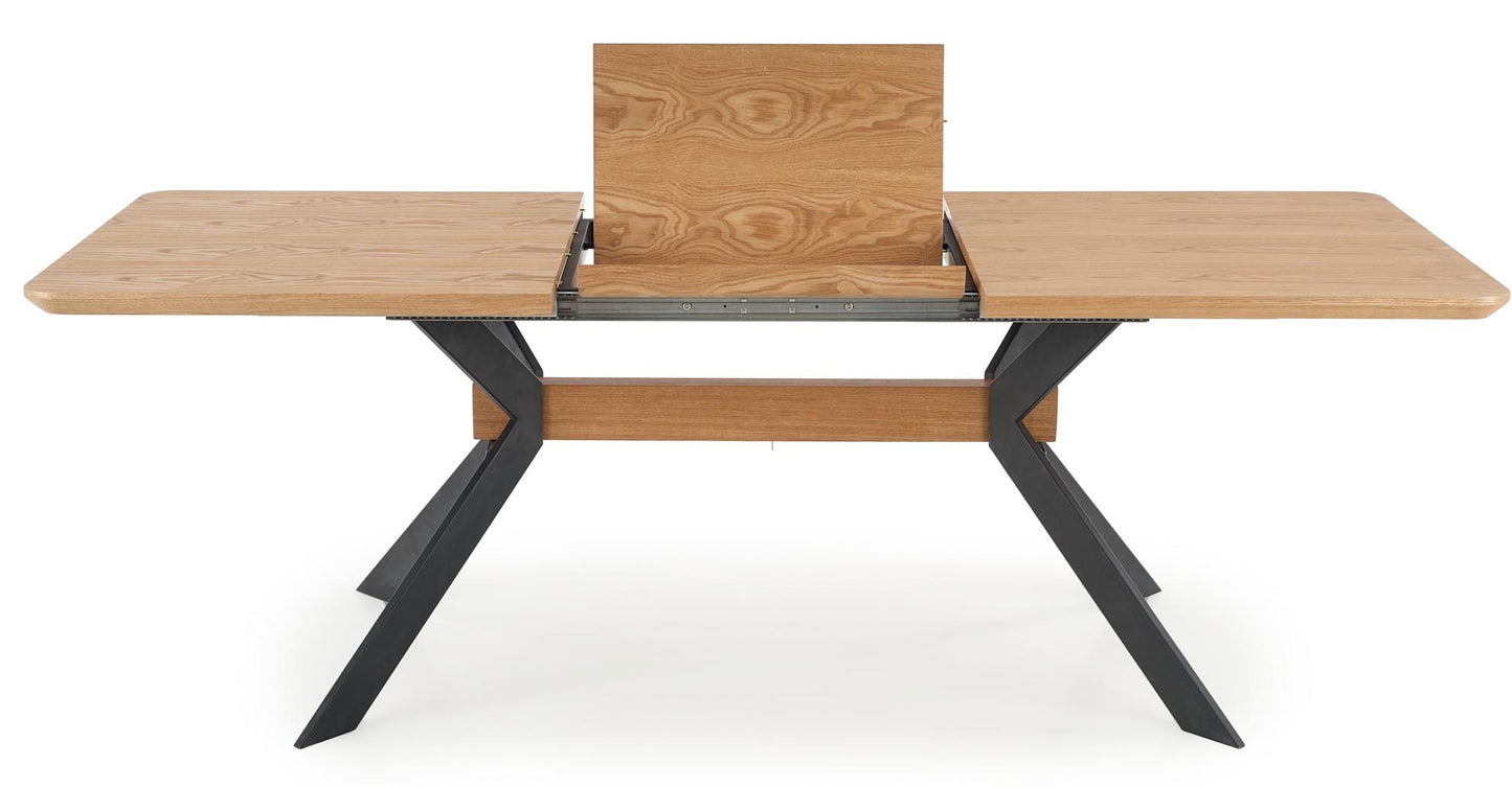 Kitchen Table Bacardi | size: Length: 90cm, Width: 220cm, Height: 76cm | color: Black/Oak | image: 4 | variant: 1012000