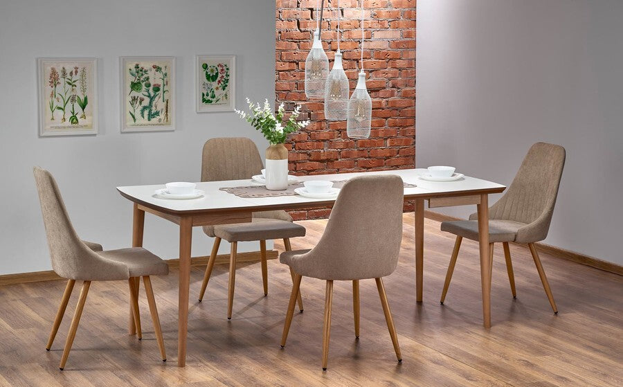 Kitchen Table Barret | size: Length: 80cm, Width: 190cm, Height: 75cm | color: White | image: 5 | variant: 1011250