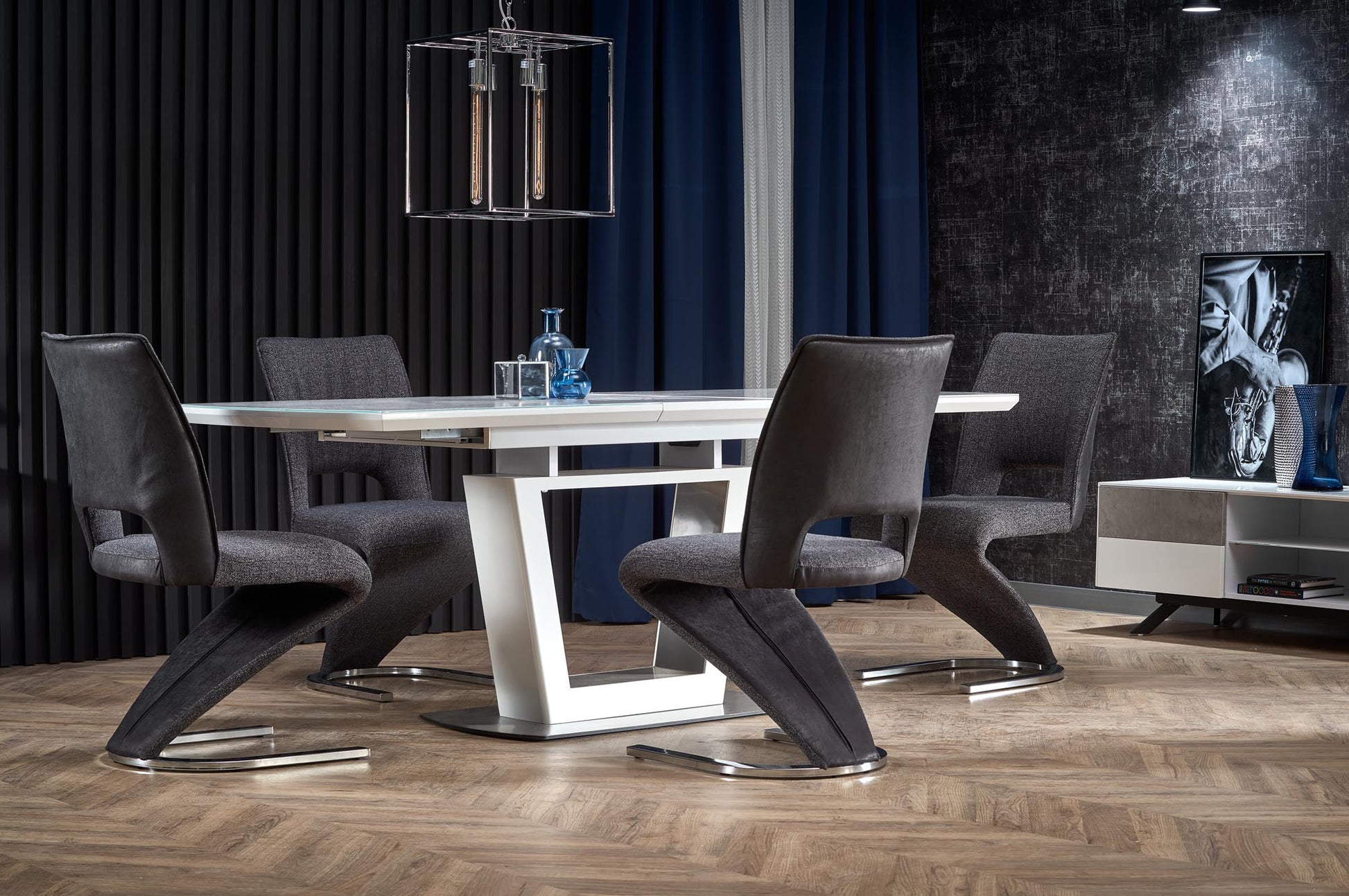 Kitchen Table Blanco | size: Length: 90cm, Width: 200cm, Height: 76cm | color: White/Marble | image: 4 | variant: 1011999