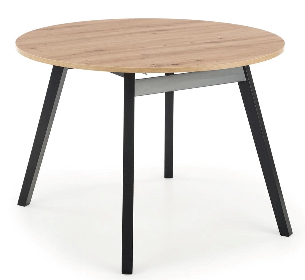 Kitchen Table Bogota | size: Length: 102cm, Width: 142cm, Height: 73cm, Diameter: 102cm | color: Black/Oak | image: 1 | variant: 1003164