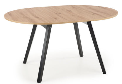 Kitchen Table Bogota | size: Length: 102cm, Width: 142cm, Height: 73cm, Diameter: 102cm | color: Black/Oak | image: 2 | variant: 1003164