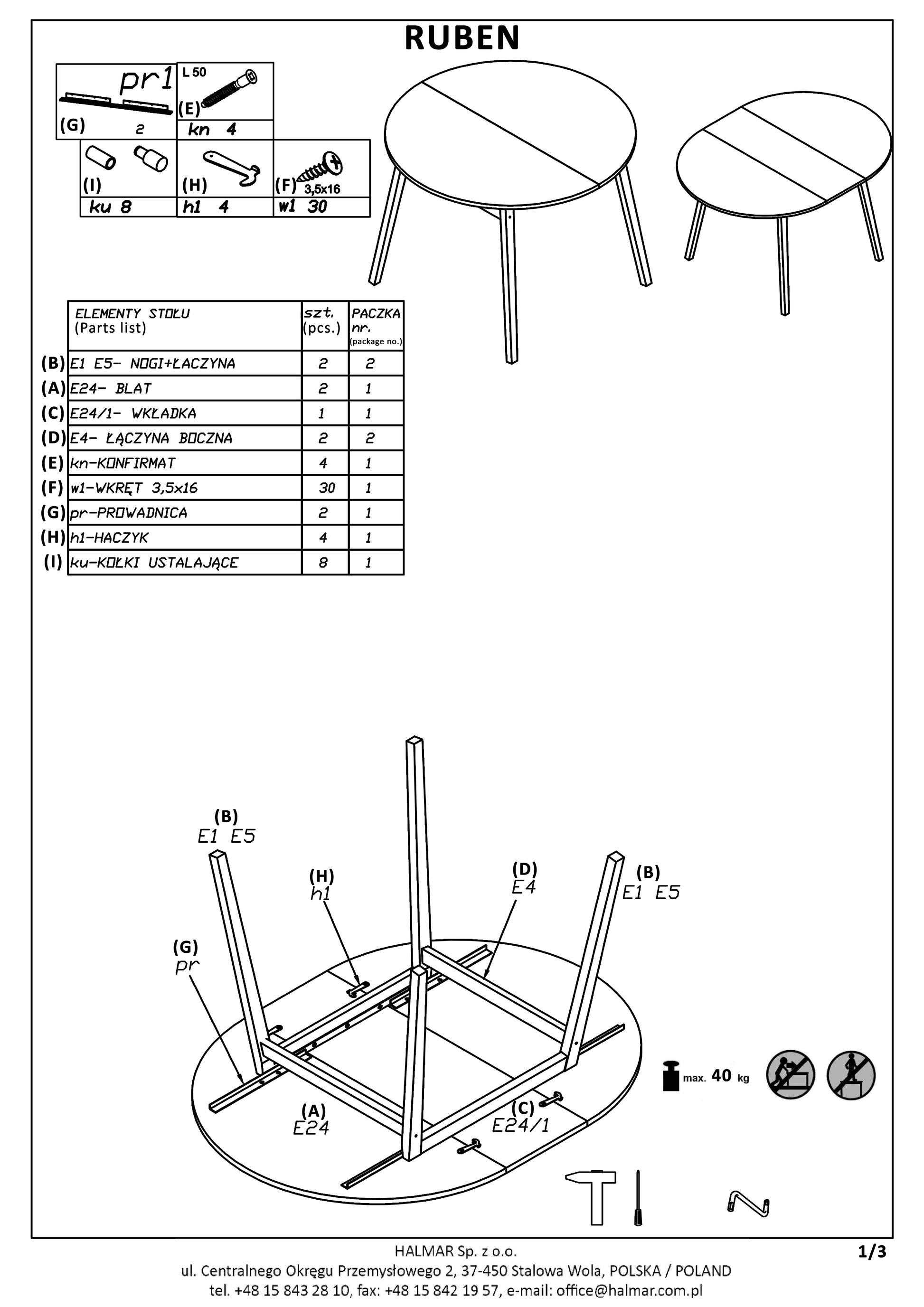Kitchen Table Bogota | size: Length: 102cm, Width: 142cm, Height: 73cm, Diameter: 102cm | color: White/Oak | image: 7 | variant: 1003163