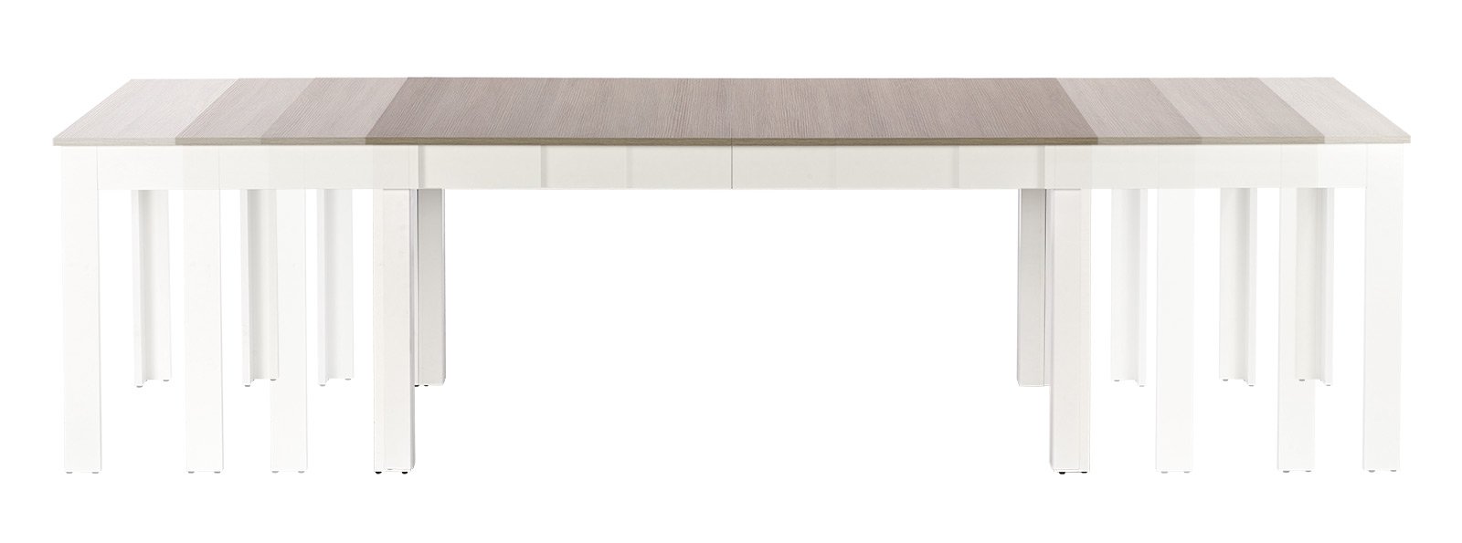 Kitchen Table Brasilia | size: Length: 90cm, Width: 300cm, Height: 76cm | color: White/Oak | image: 3 | variant: 1003169