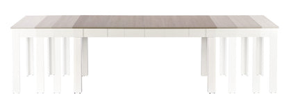 Kitchen Table Brasilia | size: Length: 90cm, Width: 300cm, Height: 76cm | color: White/Oak | image: 3 | variant: 1003169