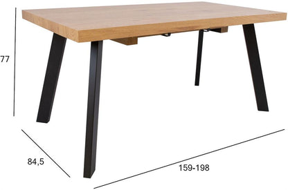 Kitchen Table Brigit | size: Length: 84.5cm, Width: 198cm, Height: 77cm | color: Oak | image: 6 | variant: 1006521