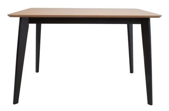 Kitchen Table Broadstairs | size: Length: 80cm, Width: 120cm, Height: 76cm | color: Black/Oak | image: 2 | variant: 1001550