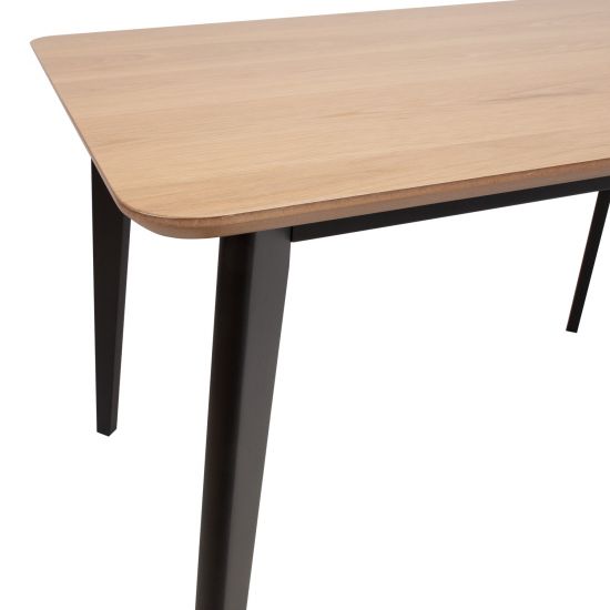 Kitchen Table Broadstairs | size: Length: 80cm, Width: 120cm, Height: 76cm | color: Black/Oak | image: 3 | variant: 1001550