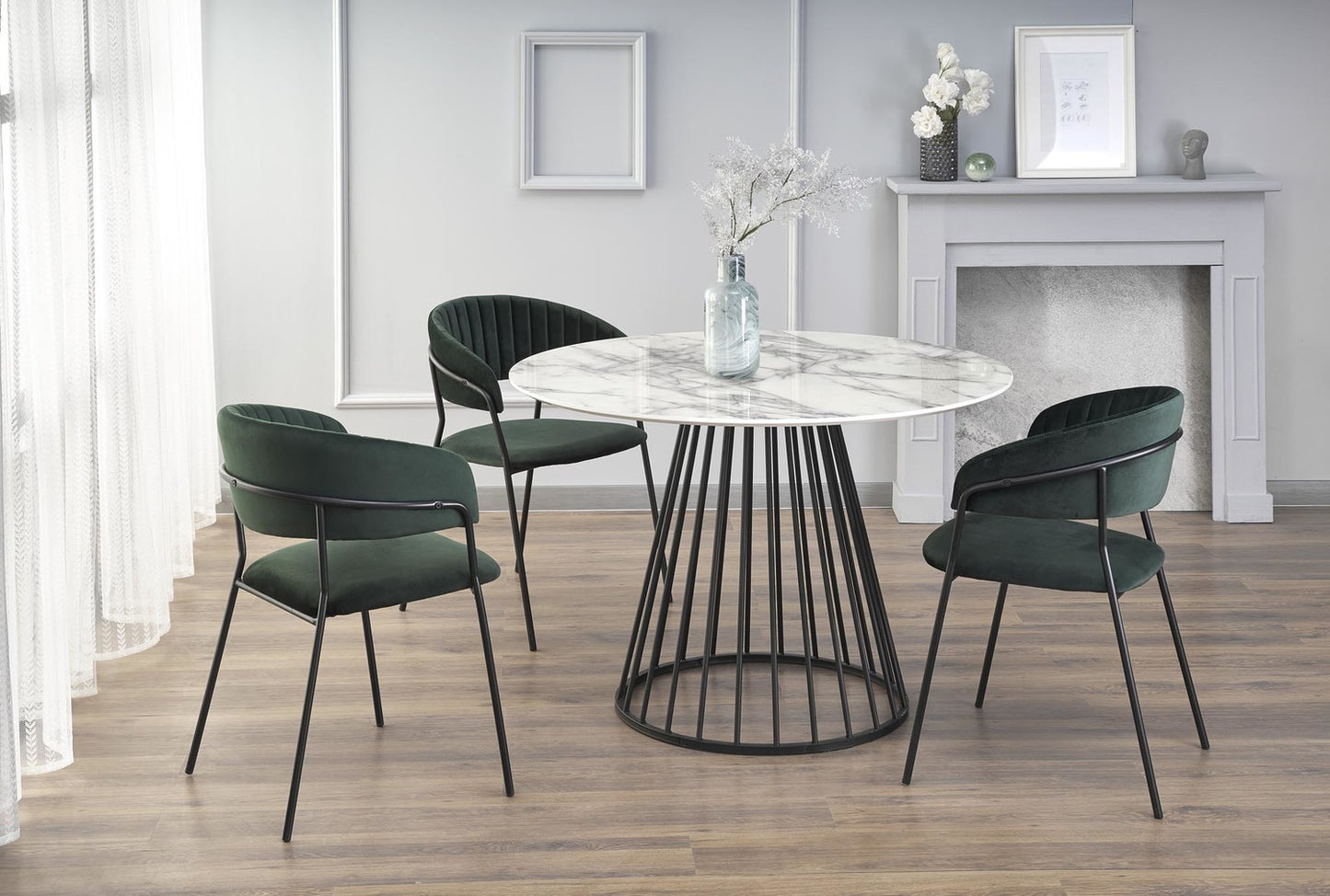 Kitchen Table Brodway | size: Length: 110cm, Width: 110cm, Height: 75cm, Diameter: 110cm | color: White/Black | image: 2 | variant: 1016879