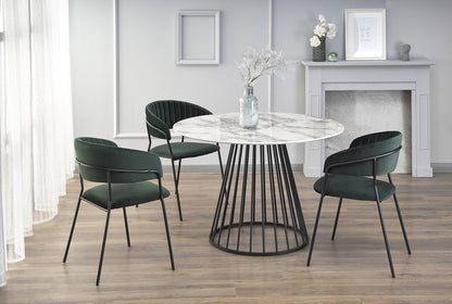 Kitchen Table Brodway | size: Length: 110cm, Width: 110cm, Height: 75cm, Diameter: 110cm | color: White/Black | image: 2 | variant: 1016879