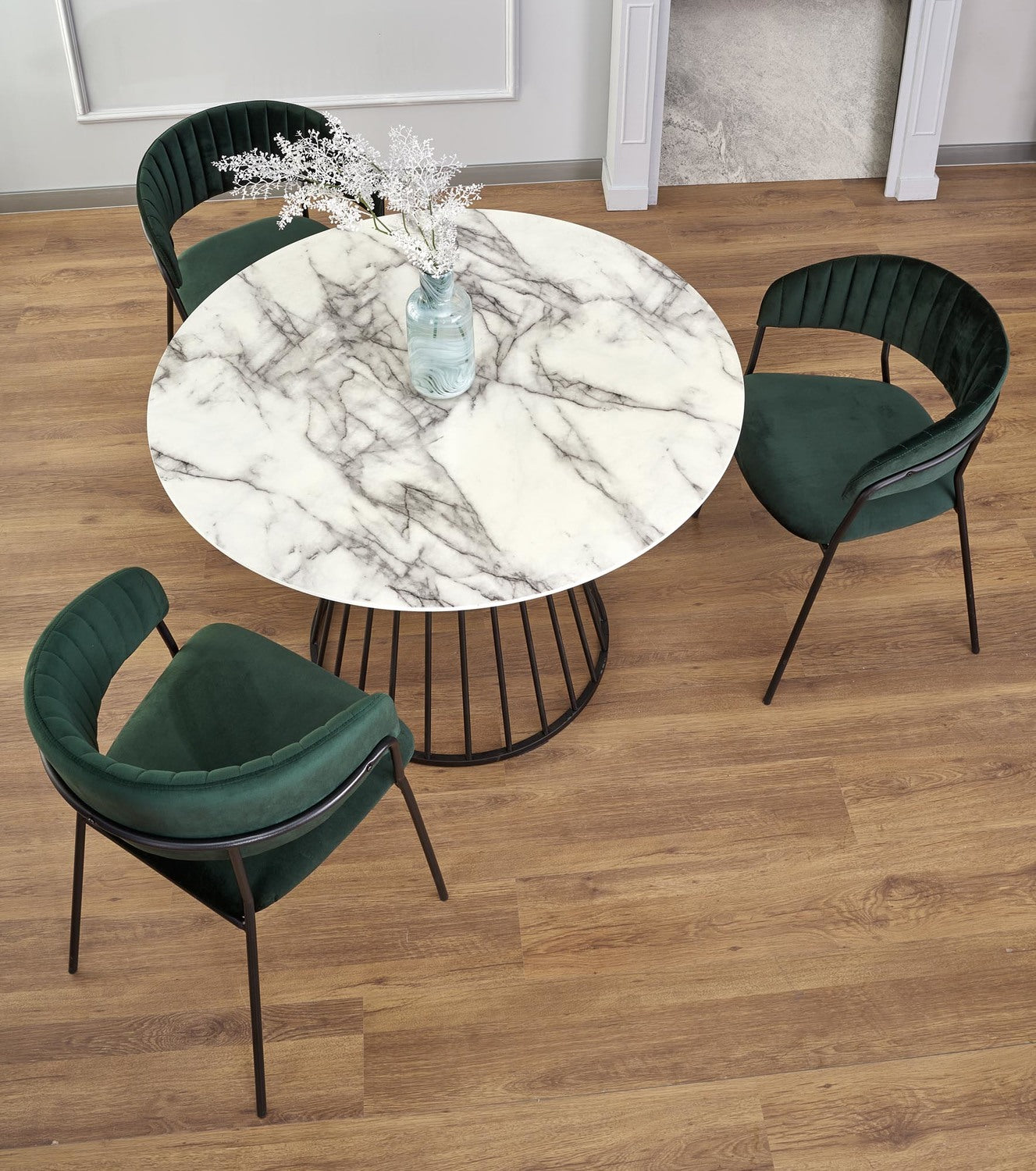 Kitchen Table Brodway | size: Length: 110cm, Width: 110cm, Height: 75cm, Diameter: 110cm | color: White/Black | image: 4 | variant: 1016879