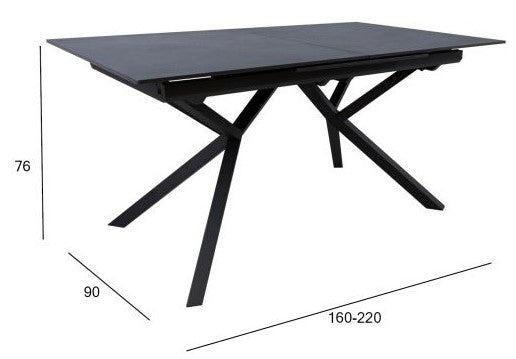 Kitchen Table Bromley | size: Length: 90cm, Width: 220cm, Height: 76cm | color: Gray | image: 4 | variant: 1005671