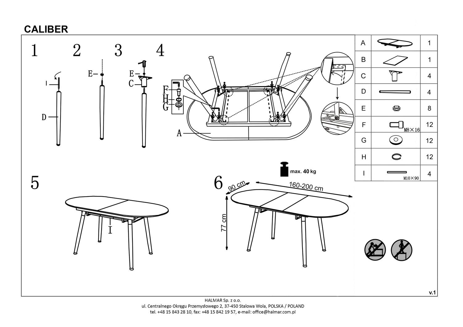Kitchen Table Caliber | size: Length: 90cm, Width: 200cm, Height: 76cm | color: White/Oak | image: 10 | variant: 1011246