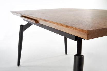 Kitchen Table Cambell | size: Length: 80cm, Width: 180cm, Height: 74cm | color: Black/Oak | image: 8 | variant: 1011258