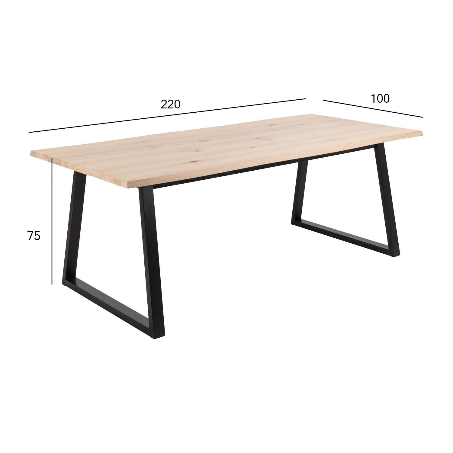 Kitchen Table Catania | size: Length: 100cm, Width: 220cm, Height: 75cm | color: Beige | image: 5 | variant: 1006505